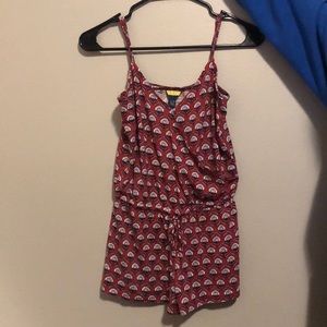 Red Patterned Aeropostale Romper